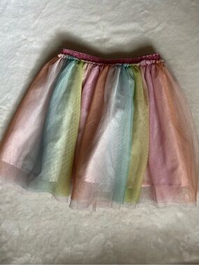 H&M Light Pink Satin Dress Pastel Rainbow Skirt